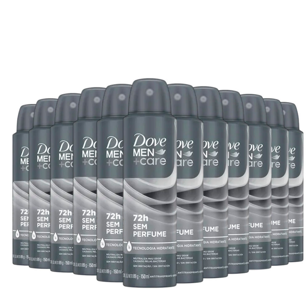 Kit Desodorante Aerosol Dove Men Sem Perfume 12 Unidades