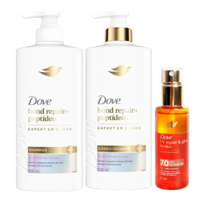 Kit Dove Bond Repair Peptídeo Shampoo 600ml Condicionado 600ml Óleo — Cabelos