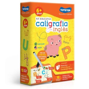 Kit Educativo Caligrafia Inglês 10 Cartelas Grandes Toyster