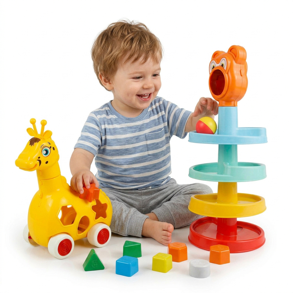 Kit Educativo Infantil Escorrega Ball Girafa Lola Brinquedo de
