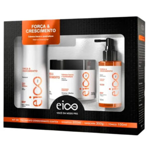 Kit Eico Pro Força e Crescimento Shampoo Máscara Hidratação 300g