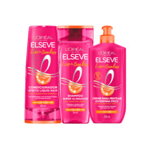 Kit Elseve Liso Dos Sonhos Shampoo 400ml, Condicionador 400ml e Creme
