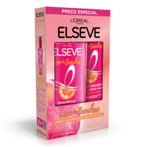 Kit Elseve Shampoo 375ml Condicionador 170ml Liso dos Sonhos