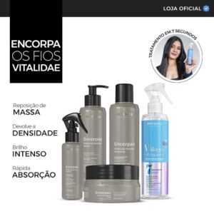 Kit Encorpa Fios Encorpax Shampoo, Leave-in, Sérum, Máscara Milagre — Cabelos