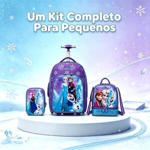 Kit Escolar Frozen Disney com Mochila de Rodinhas, Lancheira e Estojo — Bolsas e Mochilas