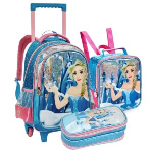 Kit Escolar Infantil Mochila de Rodinha Meninas Estojo e Lancheira — Bolsas e Mochilas