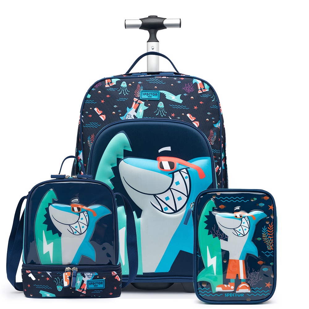 Kit Escolar Infantil Mochila Rodinha Lancheira Estojo Reforçada — Bolsas e Mochilas