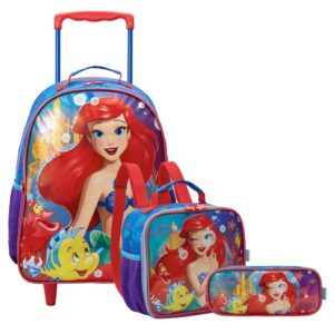 Kit Escolar Mochila com Rodinhas 16", Lancheira e Estojo Duplo Ariel — Bolsas e Mochilas