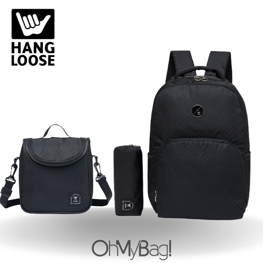 Kit Escolar Mochila Hang Loose Resistente Estojo Reforçado Lancheira