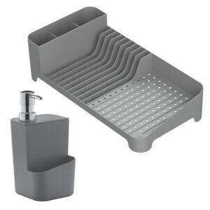 Kit Escorredor de Louças Dispenser de Detergente Chumbo OU