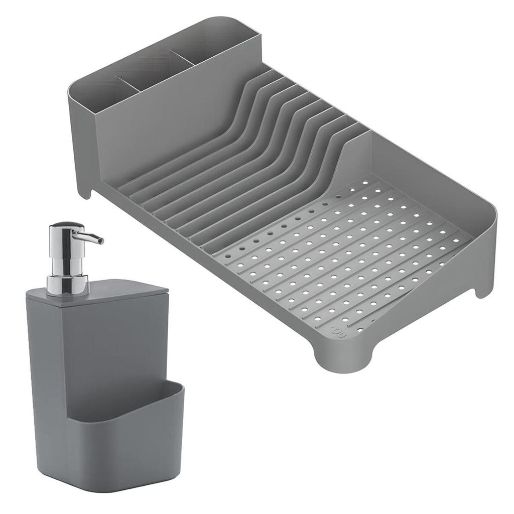 Kit Escorredor de Louças Dispenser de Detergente Chumbo OU