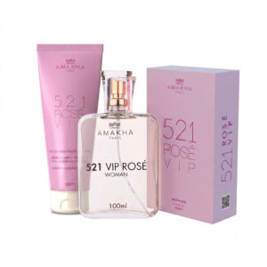 Kit Essencial Feminino 521 Vip Rosé Perfume 100ml Hidratante Amakha