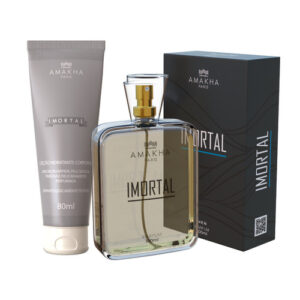 Kit Essencial Imortal Perfume masculino 100ml Hidratante Amakha Paris