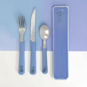 Kit Estojo, Colher, Garfo e Faca Mickey Mouse Azul 1 unidade Disney — Informática