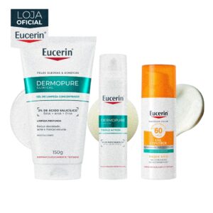 Kit Eucerin Dermopure Sérum Efeito Triplo 40ml Gel de Limpeza
