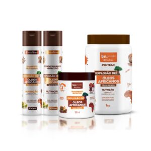 Kit Explosão de Óleos Africanos (Shampoo, Condicionador, Máscara