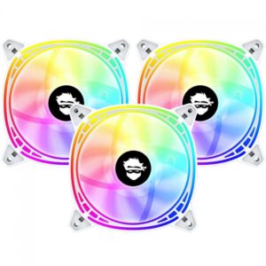 Kit Fan Com 3 Unidades Gamer Ninja Fuuton, Argb, 120mm, White