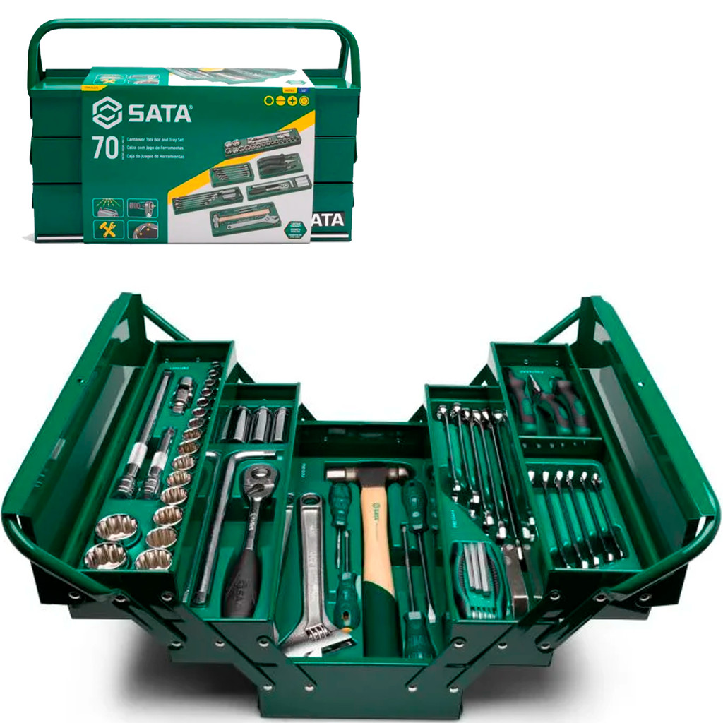 Kit Ferramentas Completo 70 Peças Sata Para Mecânica e Uso Doméstico
