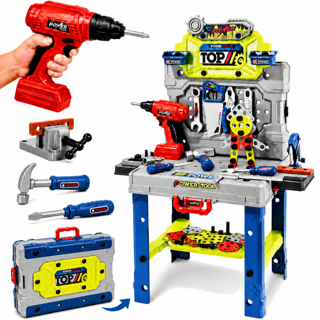 Kit Ferramentas Infantil Completo 132 Peças Com Furadeira e — Ferramentas Elétricas
