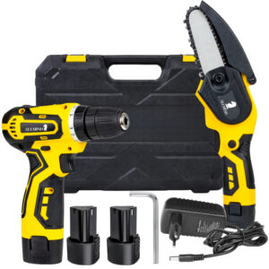 Kit Ferramentas Motosserra E Parafusadeira A Bateria 25V Com Maleta