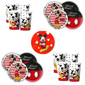 Kit Festa Mickey Mouse 16 Pratos 16 Copos Descartável 180 Ml Papel