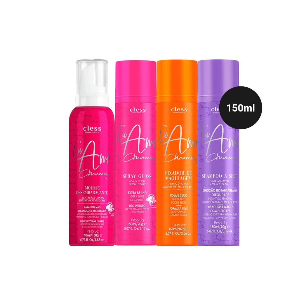 Kit Fixador Shampoo Seco Mousse Desemb. Spray Gloss