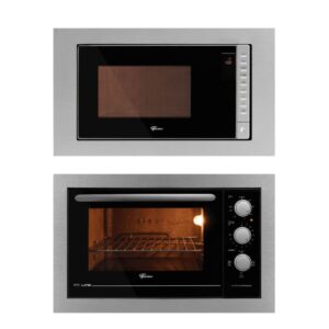 Kit Forno Elétrico Embutir 48L e Micro-ondas 25L Fischer Fit Line Inox