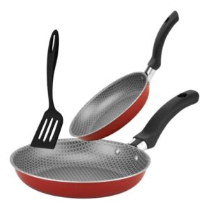 Kit Frigideira Antiaderente Sem Oleo 3 Peças Alegrete Enjoy Vermelho
