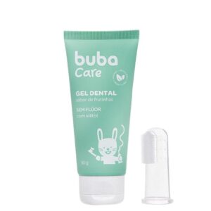 Kit Gel Dental Buba Care 50g e Escova Massageadora para Bebês 3 Meses+