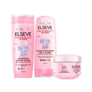 Kit Glycolic Gloss Shampoo 400ml Condicionador 400ml Creme de
