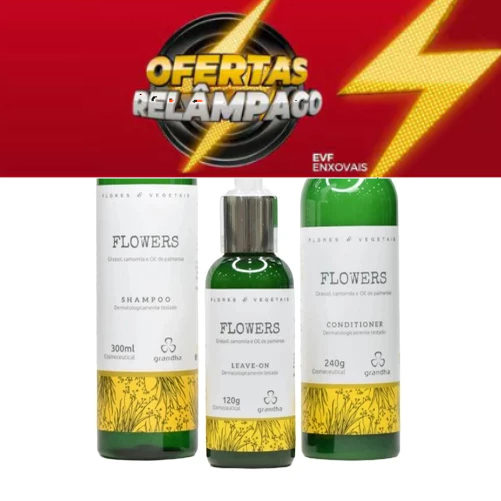 Kit Grandha Flowers para Couro Cabeludo Sensível Cabelos Finos