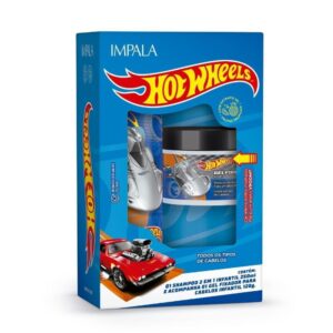 Kit Impala Hot Wheels Shampoo 2 em 1 250ml Gel Fixador Prata 120g