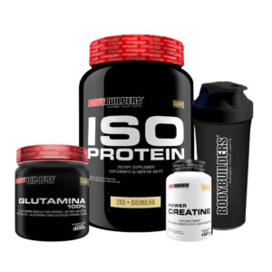 Kit Iso Protein 2kg Power Creatina 100g Glutamina 100% 300g