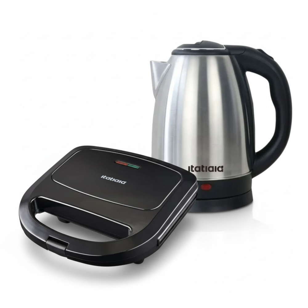 Kit Itatiaia Chaleira Elétrica 1,8L e Grill Sanduicheira Essencial