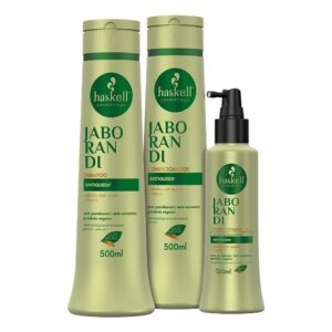 Kit Jaborandi Antiqueda Haskell Shampoo e Condicionador 500ml Tônico