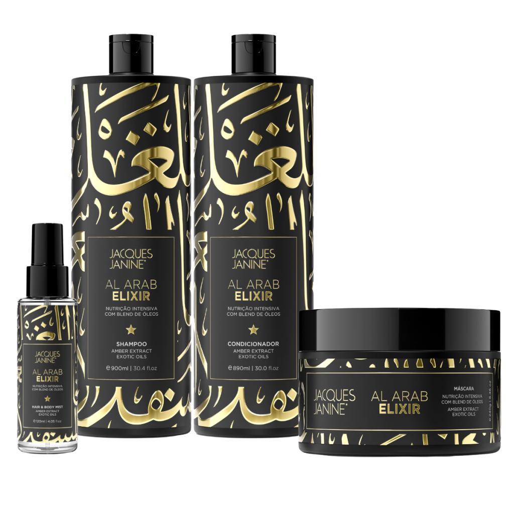 Kit Jacques Janine Al Arab Elixir Shampoo 900ml Condicionador 890ml