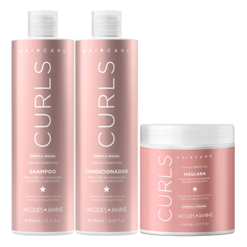 Kit Jacques Janine Hair Care Curls Shampoo 450ml Condicionador 440ml