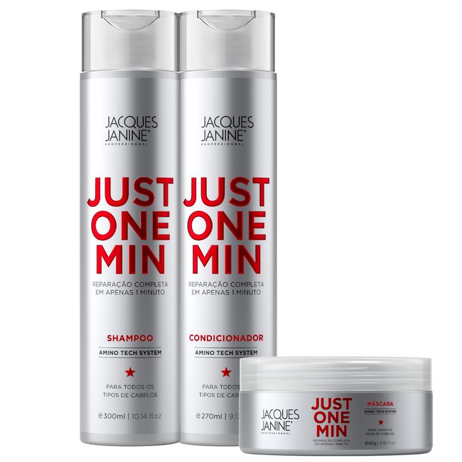 Kit Jacques Janine Just One Min Shampoo 300ml Condicionador 270ml