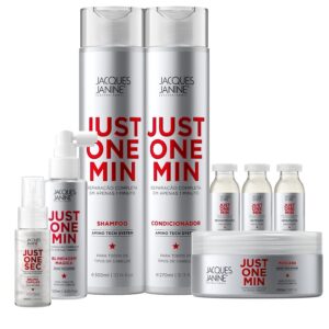 Kit Jacques Janine Just One Min Shampoo 300ml Condicionador Máscara