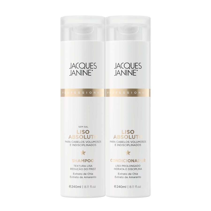 Kit Jacques Janine Liso Absoluto Shampoo Sem Sal Condicionador — Cabelos