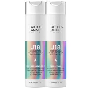 Kit Jacques Janine Shampoo Sem Sal Condicionador Leave-In Brilho