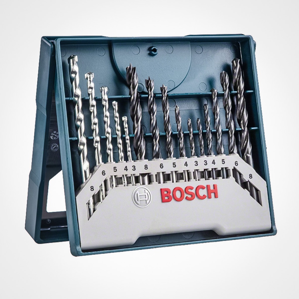 Kit Jogo De Brocas Estojo 15 Peças X-Line Bosch Madeira Metal