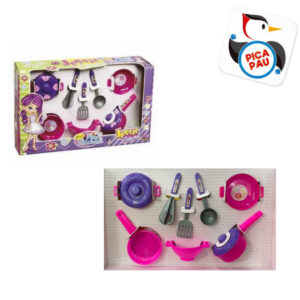 Kit Jogo de Panelas Infantil Jessie Collection 10 Peças Cozinha Pica