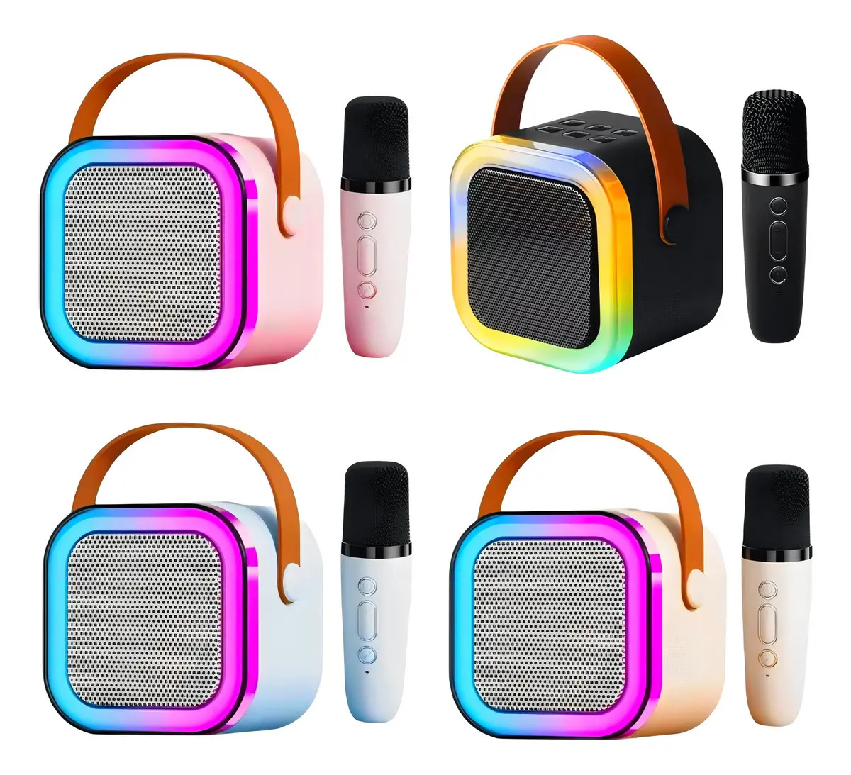 Kit Karaokê: Caixa de Som Bluetooth Portátil Azul com Microfone e