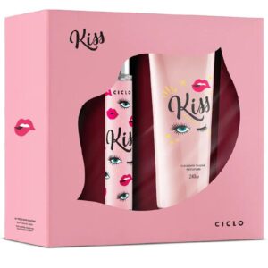 Kit Kiss Ciclo Perfume Deo Colônia 30ml Hidratante 240ml Presente