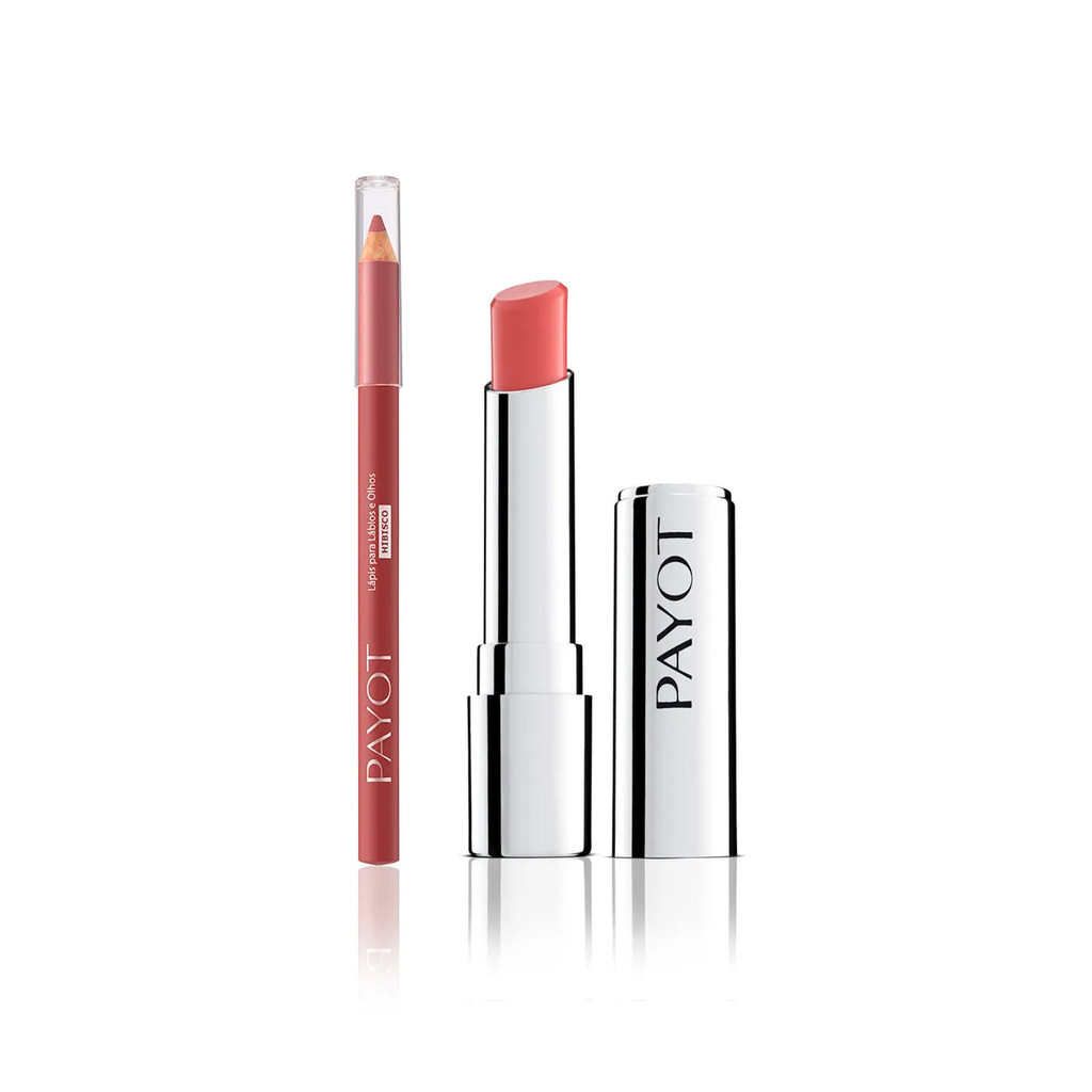 Kit Labial Payot 6: Batom Rose Lápis Hibisco