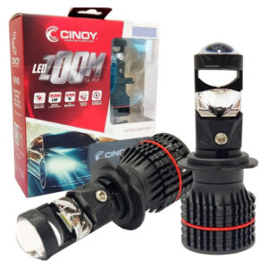 Kit Lampada Ultra LED Zoom Com Projetor Cinoy 10 Mil Lumens 6000K H4