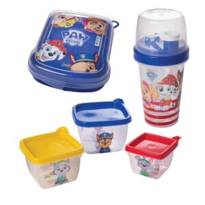 Kit Lancheira Patrulha Canina 5 Peças 3 Potes 1 Garrafa Mini Shakeira