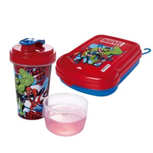 Kit Lancheira Vingadores Avengers 1 Sanduicheira 1 Garrafa Mini