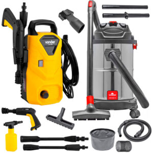 Kit Lavadora de Alta Pressão Vonder 1200W e 1 Aspirador de Pó e Água